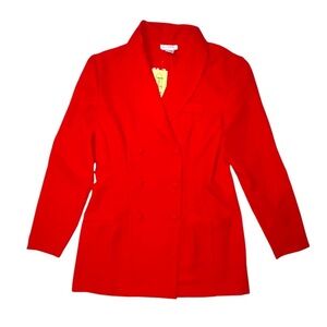Vintage Jennifer James Red Blazer Suit Jacket Size 10 New with Tags